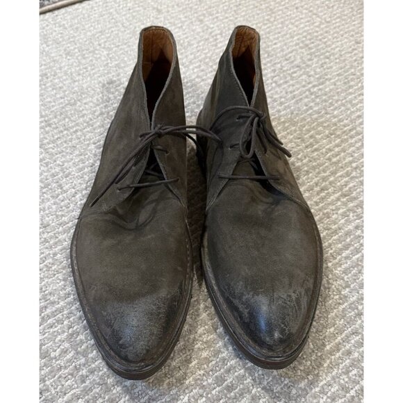 Levi’s Premium Made In Italy Men’s Dress Shoes Boots Ankle Green Brown Lace Up - Picture 3 of 7